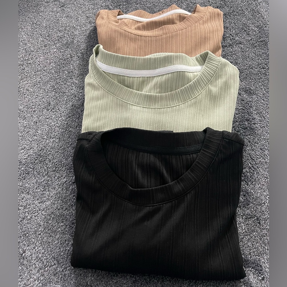 BUNDLE: SHEIN Crew Neck Ribbed Knit Tees and SHEIN Dry-Fit Tees